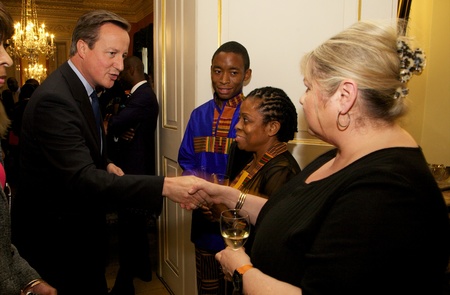 Prime Minister David Cameron greets Chamber at Number 10