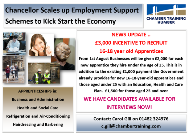 New £3,000 incentive for employers to take on an apprentice - we have candidates ready for interview now