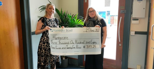 Regional accountancy firm delighted with fundraising efforts for Humbercare