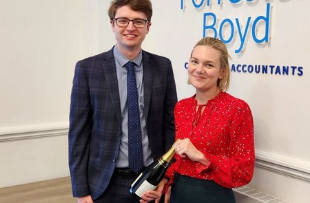 Accountancy firm trainee celebrates exam success