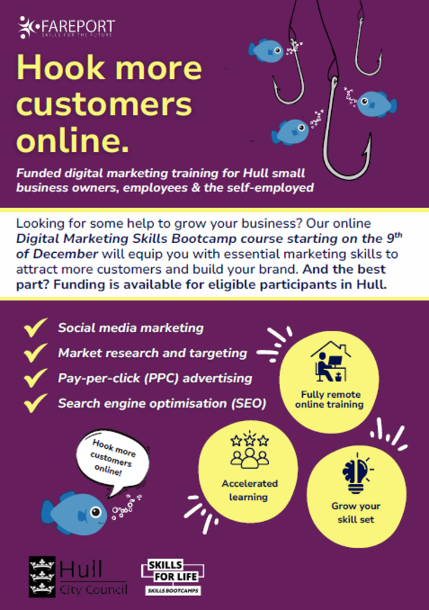 Digital Marketing training courses available for businesses in Hull