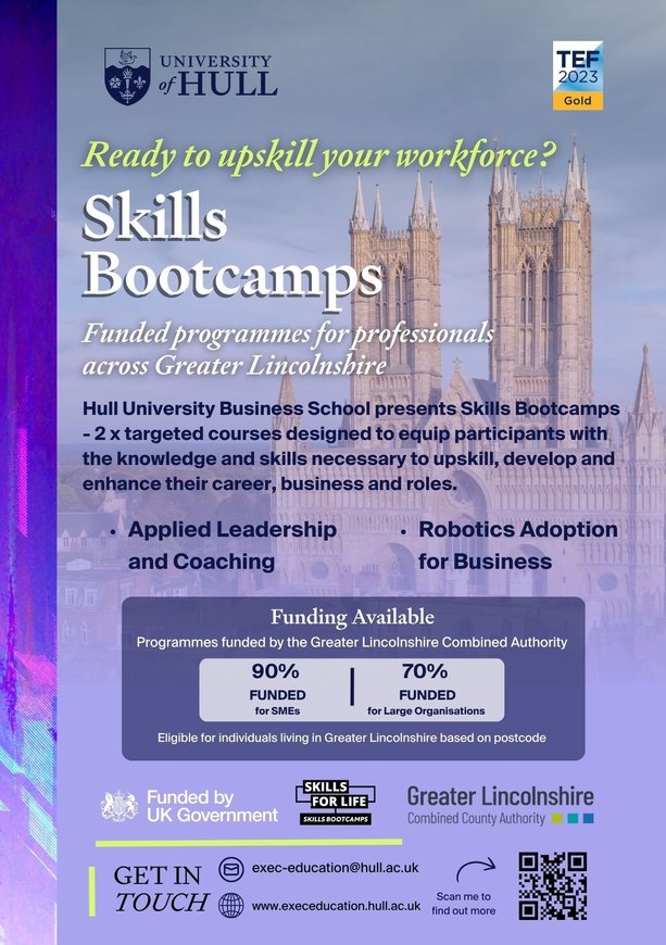 Hull University Business School brings funded training to Greater Lincolnshire