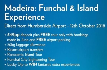 Madeira: Funchal and Islands Experience’ Break to Launch from Humberside Airport 