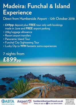 Madeira: Funchal and Islands Experience’ Break to Launch from Humberside Airport 