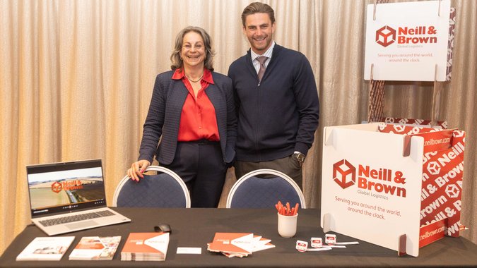 Moira Brown and  Charles Dixon-Brown pictured on their exhibition stand