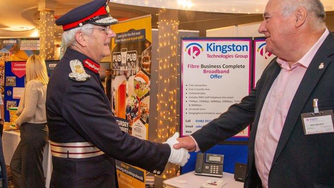 Rod Walker from Kingston Communications meeting Military Dignitaries' at a previous Expo 